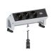 Bachmann DESK 2 3-way table socket, color: Inox