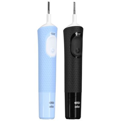 8. Oral-B Vitality Pro Duo Adult Rotating Pulsating Toothbrush Black, Blue, White
