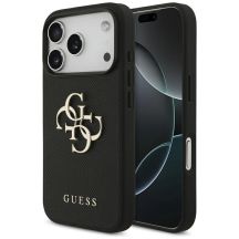 Guess Grained Big 4G & Classic Logo case for iPhone 17 Pro - black