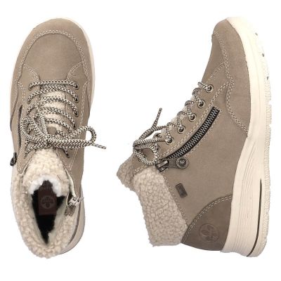 31. Beige waterproof leather ankle boots for women – Rieker L7701-24