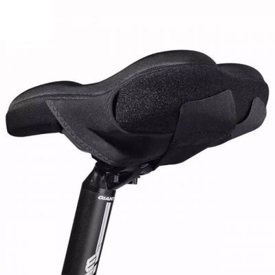 3. Rockbros LF047-S Gel Bicycle Saddle Cover, Silicone, Size M – Black