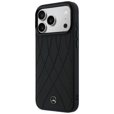 2. Mercedes Leather with Crossed Lines MagSafe case for iPhone 17 Pro Max - black