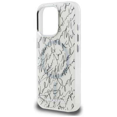 6. Karl Lagerfeld IML Karl Script Pattern MagSafe Case for iPhone 16 Pro Max - White