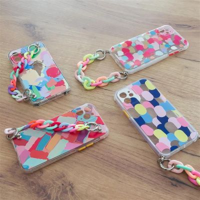 9. Color Chain Case gel flexible elastic case cover with a chain pendant for Xiaomi Redmi Note 10 5G multicolour  (1)