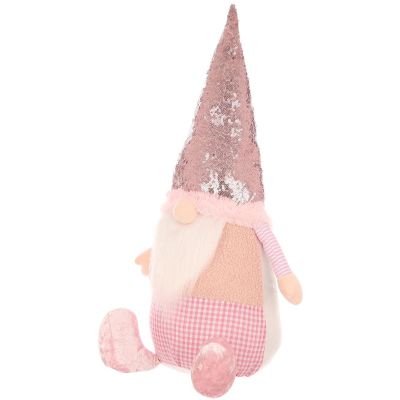4. DECORATIVE gnome with sequins 50cm pink