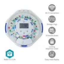 Nedis SmartLife Pill Dispenser 28 Compartments, 9 Reminders White
