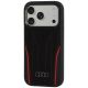 3. Audi R8 Genuine Leather MagSafe Case for iPhone 18 Pro / 17 Pro - Black and Red