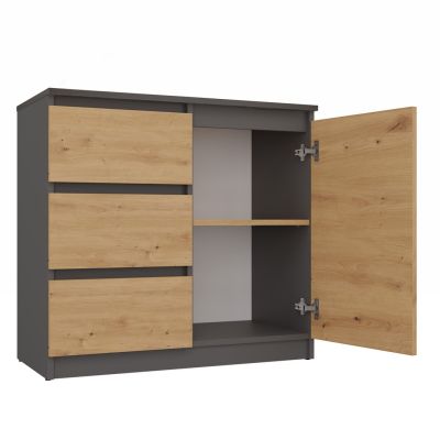 2. CHEST OF DRAWERS 1 DOOR 3 DRAWERS ANTHRACITE/ARTISAN SET