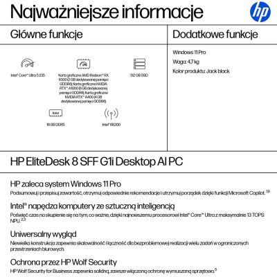 3. HP EliteDesk 8 SFF G1i AI Intel Core Ultra 5 235 16GB DDR5-SDRAM 512GB SSD Windows 11 Pro PC AI PC Black