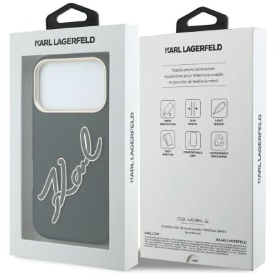 8. Karl Lagerfeld Smooth Big Resin Signature Logo Case for iPhone 18 Pro / 17 Pro - Black