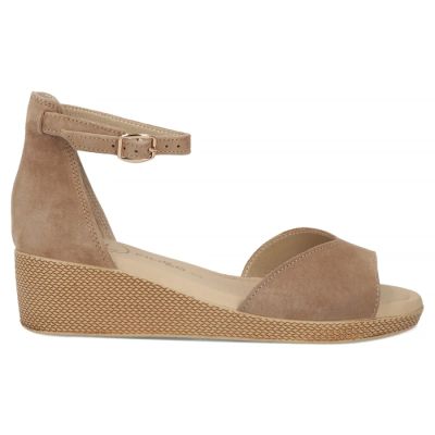 2. Filippo DS7635 Women's Taupe Leather Wedge Sandals