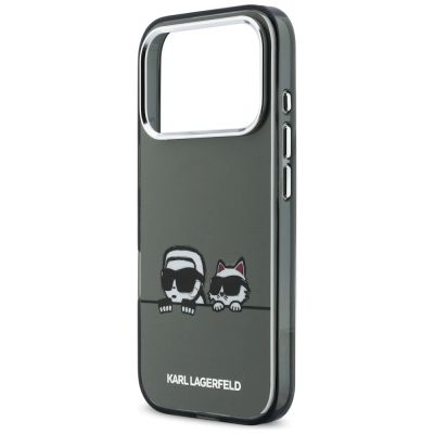 6. Karl Lagerfeld IML Karl & Choupette Peekaboo Logo MagSafe Case for iPhone 17 Pro Max - Black