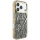 4. Guess IML Zebra Glitter Triangle Logo MagSafe iPhone 17 Pro / 18 Pro Case - Gold