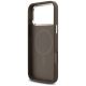 7. Guess 4G Triangle Logo MagSafe Case for iPhone 18 Pro Max / 17 Pro Max - Brown & Silver