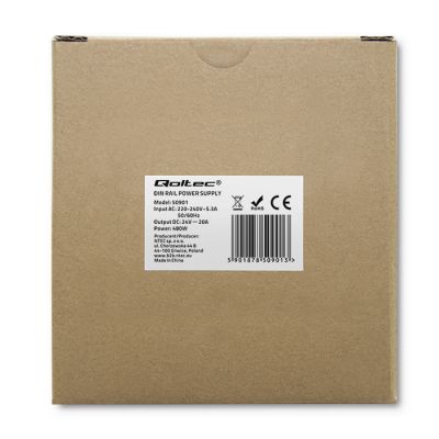 7. QOLTEC INDUSTRIAL DIN RAIL POWER SUPPLY | 480W | 24V | 20A