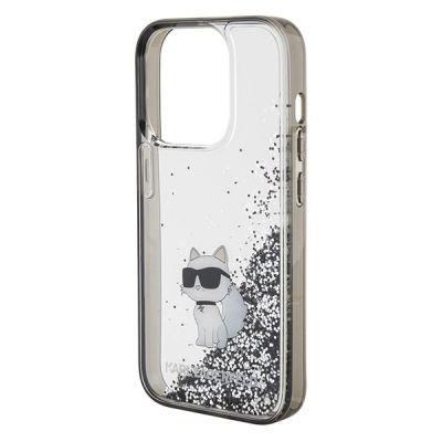 6. Karl Lagerfeld Liquid Glitter Choupette case for iPhone 15 Pro Max - transparent