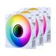 PHANTEKS M25 Gen2 PWM D-RGB Fan, 3-Pack - Reverse Blade, 120mm, White