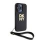 2. DKNY Wrist Strap Stock Logo case for iPhone 15 Pro - black