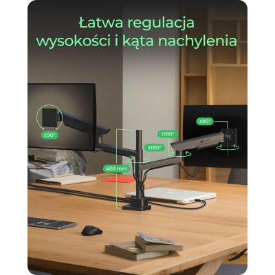 3. ICY BOX IB-MS702-T monitor holder/stand 144.8 cm (57") Desk Black