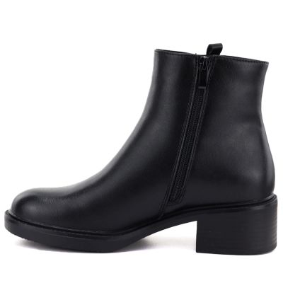 8. Black Sergio Leone women's leather block ankle boots