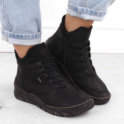21. Women's insulated black ankle boots Rieker 55069-00