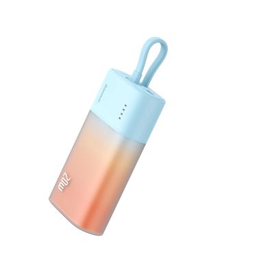 6. Baseus Popsicle 5200mAh 20W Powerbank with Built-in Lightning Cable (+ White Baseus Simple USB-C - USB-C 60W/20V/3A/30cm Cable) - Blue-Orange