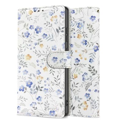 9. Tech-Protect Wallet Case for Samsung Galaxy A26 5G / A17 4G / 5G - Daisies with Leaves