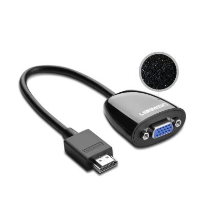 11. Ugreen Cable Cord Adapter Unidirectional HDMI (Male) to VGA (Female) FHD Black (MM105 40253)