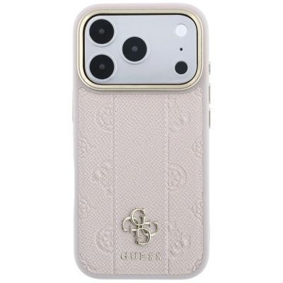 3. Guess Stripe Peony 4G Logo MagSafe Case for iPhone 17 Pro Max / 18 Pro Max - Pink