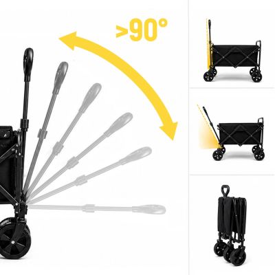 8. Wozinsky WZP-80 beach, tourist, garden, durable, wide wheels, up to 80 kg - black