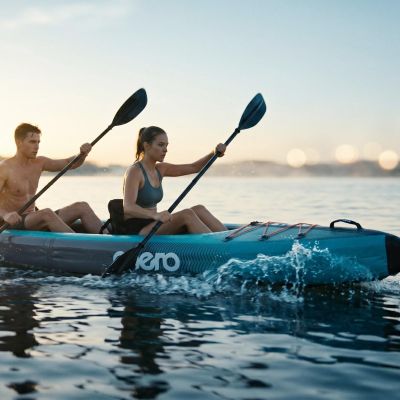 4. 2-PERSON KAYAK 465x74x42CM LAMINATED PVC BLUE ENERO