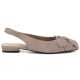 2. Women's leather sandals with a flower, beige, Vinceza 26-66951