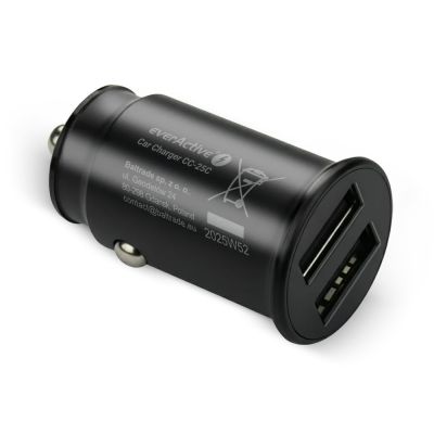 3. EVERACTIVE CAR CHARGER 2X USB BLACK + CC-25C CABLE