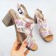 Women's openwork floral high-heeled sandals Jezzi 24125