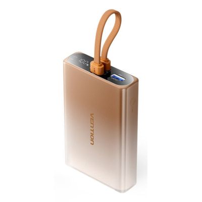3. Vention Powerbank 10000 mAh USB-C + Lightning + USB-A 22.5W with LED display copper