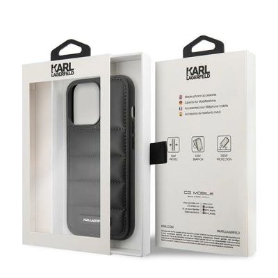 8. Karl Lagerfeld Puffy Elongated Logo Case for iPhone 14 Pro Max - Black