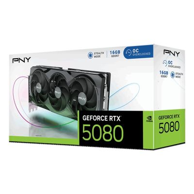10. graphics card PNY RTX 5080 Triple Fan OC 16 GB
