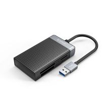 Orico CL4D-A3 USB-A 3.0 SD microSD CF MS 5 Gb/s Memory Card Reader - Black and Silver