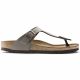 3. Birkenstock Gizeh Birko-Flor Nubuck Stone Regular Men's Flip-Flops Wide Gray (43391)