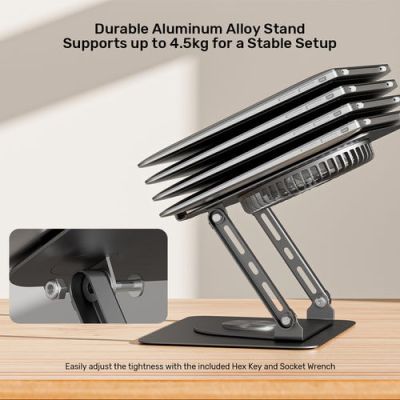 17. UNITEK OT1098AGY01 laptop stand Notebook and tablet stand Silver 43.9 cm (17.3")