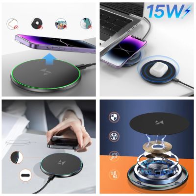 2. Wozinsky WLI-01Y 15W Qi Inductive Charger with USB-C Cable - Black