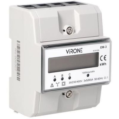 EM-3 ORNO 3-phase electricity consumption indicator three-phase meter 80A ORNO