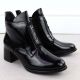 3. Black patent ankle boots for women with bows and block heel M.Daszyński 2481