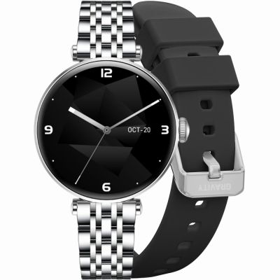 Smartwatch Gravity Silver Black 2 Straps GT26-9