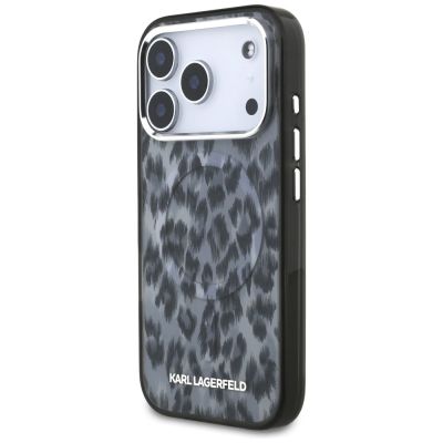 2. Karl Lagerfeld IML Leopard Pattern MagSafe Case for iPhone 17 Pro - Black