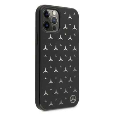4. Mercedes Silver Stars Pattern Case for iPhone 12 / iPhone 12 Pro - Black