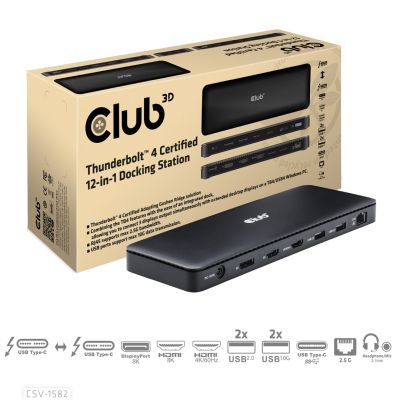 3. CLUB3D Club 3D, TB4 12-in-1 Docking Station