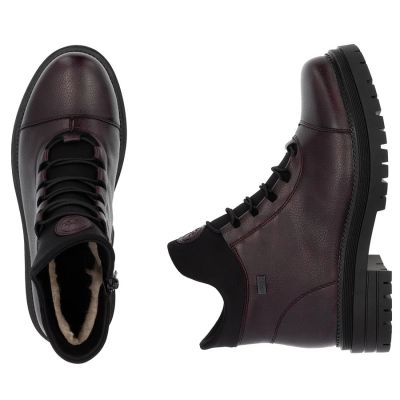 11. Women's insulated burgundy trapper boots Rieker Y3163-35