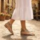 8. Women's openwork snakeskin gold sandals M.Daszyński MR24148-2