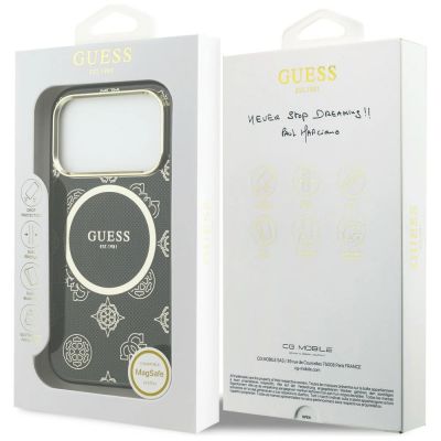 8. Guess IML Peony Dot MagSafe Case for iPhone 17 Pro - Black